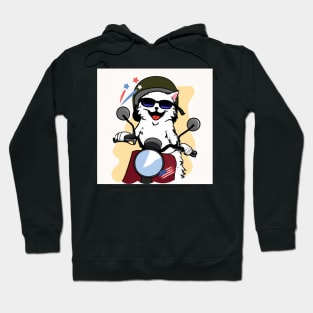 Cat Riding a Motorbike Hoodie